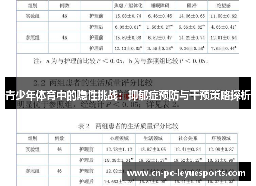 青少年体育中的隐性挑战：抑郁症预防与干预策略探析